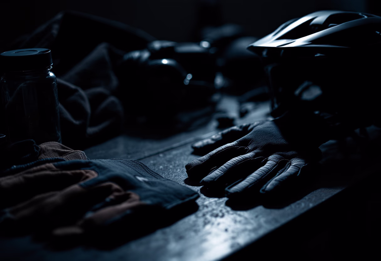 display of mountain biking gear